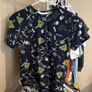 Graphic Print Kids T-Shirt - Black and Green